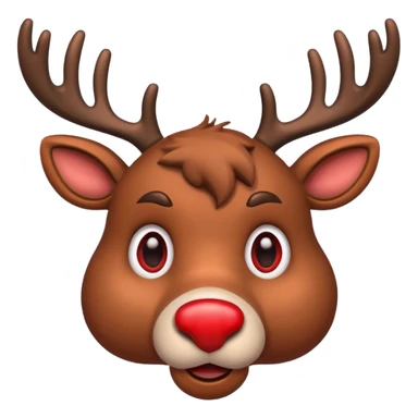 Worried reindeer with red nose sticker