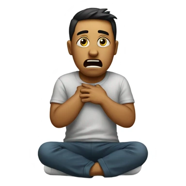 Crying stomach sick person sticker