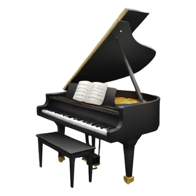 a piano with a crown on the corner sticker