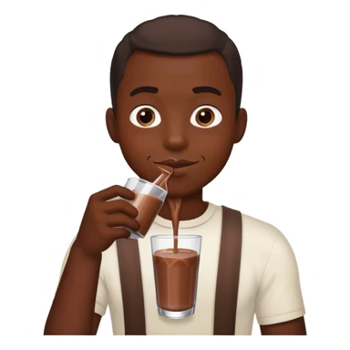 Black man drinking chocolate milk sticker