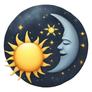 celestial moon and sun sticker