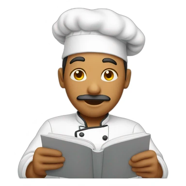 chef reading recipe book sticker
