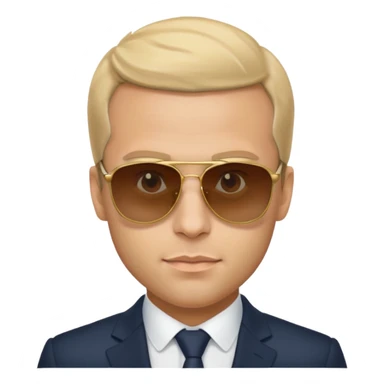 Emanuel macron avec des lunettes de soleil  sticker