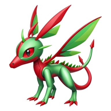 Colorful Futuristic Cute Modern Scizor-Flygon-Fakemon-creature-hybrid Full Body sticker