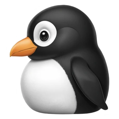 penguin side slightly side ways eyes facing forward suspiciously and funny sticker