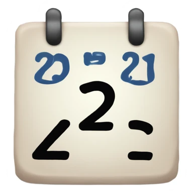 calendar with number 2 sticker