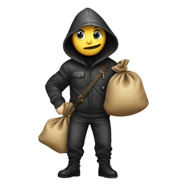 sneaky burglar with loot sack sticker