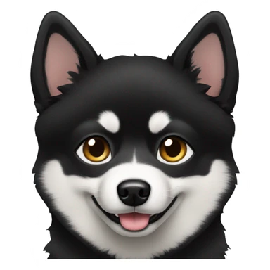 perfectly masked black pomsky sticker