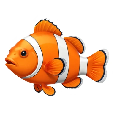 One clownfish with one little fin and one big fin sticker