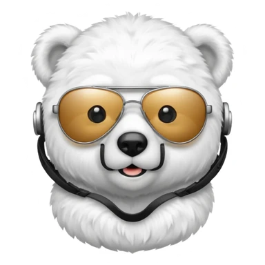 baby Polar bear with aviators sticker