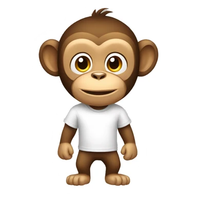 a monkey with a white t-shirt sticker