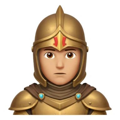 armored desert guardian portrait, head and shoulders only, bronze helmet, desert cape collar, battle-worn armor, strong expression, 3D cartoon, mobile game icon style, clean background, no text, no watermark
 sticker