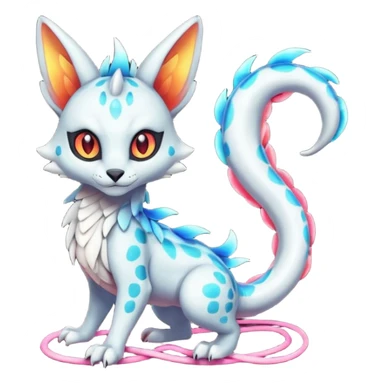 Neon Vibrant Pulsating Trail-glowing Chromatic Trico-Serval-Absol-Salamence-Silvally-Dragon-Snake-fusion-hybrid sticker