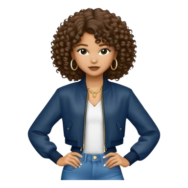 Zendaya with curly hair and stylish outfit sticker