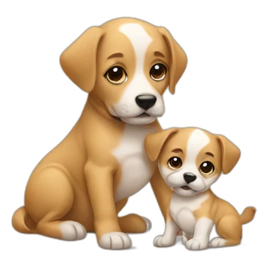 dog with a baby sticker