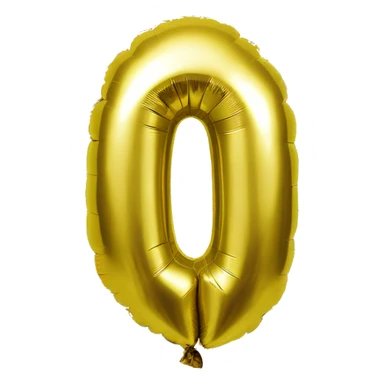 Foil balloon gold number 0 closed sticker
