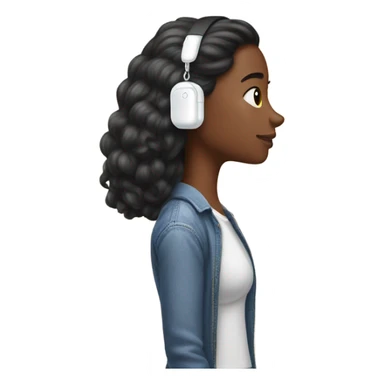 Girl on AirPods Max sticker