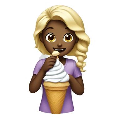Girl eating ice cream sticker