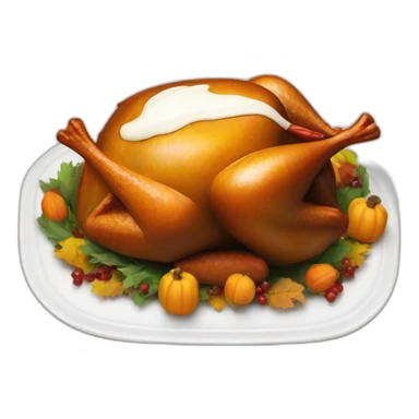 Thanksgiving turkey with white liquid sticker