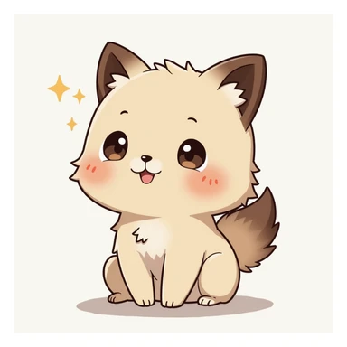 chiikawa character, realistic animal features, subtle pastel background, cute and friendly sticker