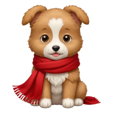 baby dog wears red scarf  sticker