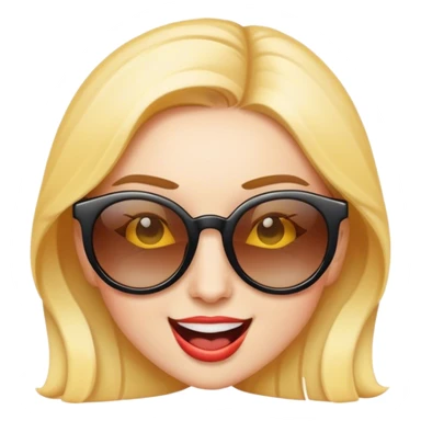 emoji sunglasses wink female sticker