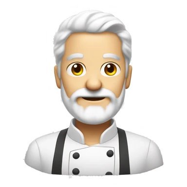 White haired and bearded cook man chef cook sticker