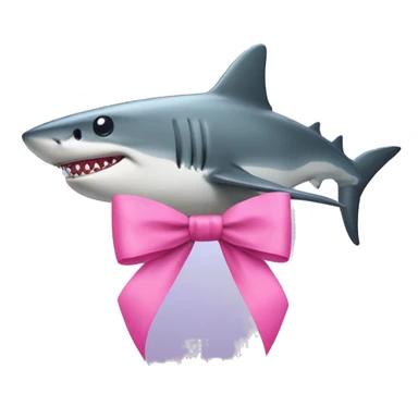 shark with a pink bow sticker