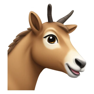 happy smiling brown chamois left hoof up sticker