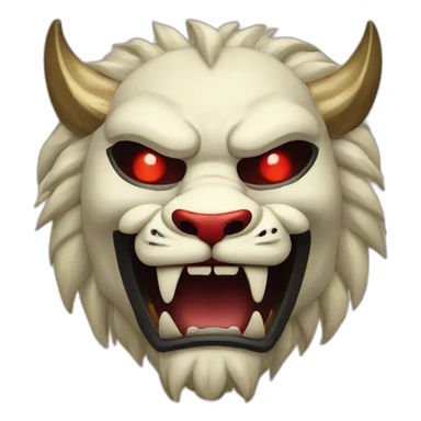 oni lion japanese mask sticker
