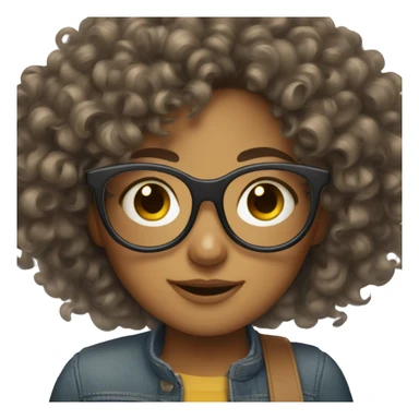 a curly girl who wears glasses and rarely brushes her hair sticker