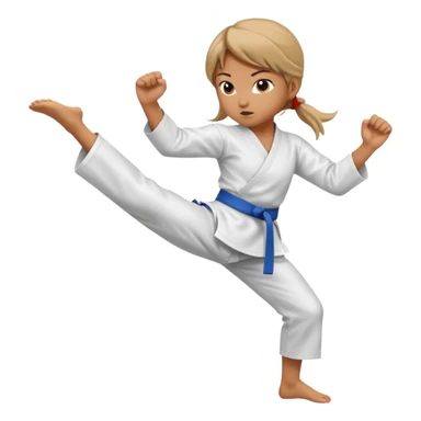 hand drawn girl karate kick sticker