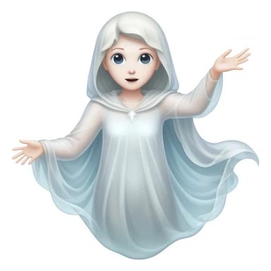 Ghost woman flying sticker