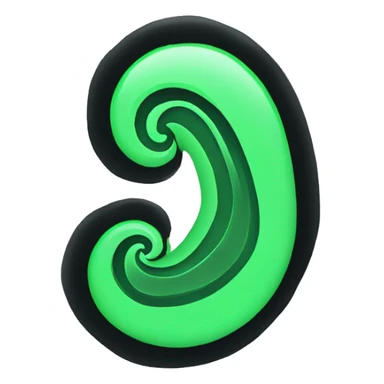 Half black and half Green broken swirl heart sticker