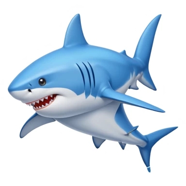 shark jumping with blue tennis shoes sticker