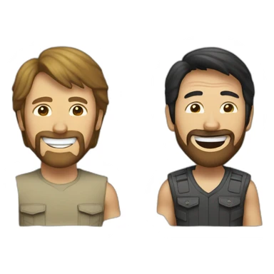 chuck norris laughing with a chinese sticker