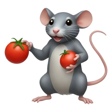 Rat throwing a tomato  sticker