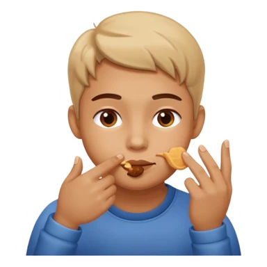 It's like push your cheeks gently pressed by fingers while you're eating. sticker