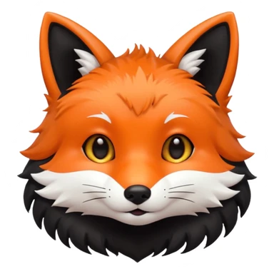 une tête de renard trop kawaii avec des poils noirs à la place des poils blancs sticker