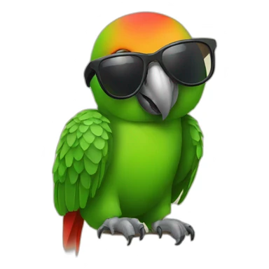 parrot with sunglasses sticker