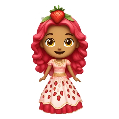 strawberry shortcake in a lehenga  sticker