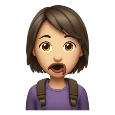 sticks out tongue girl sticker