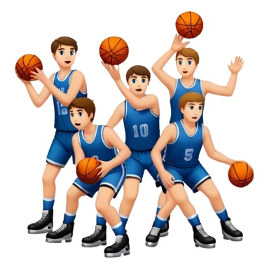 Hockey team  playing basketball  sticker