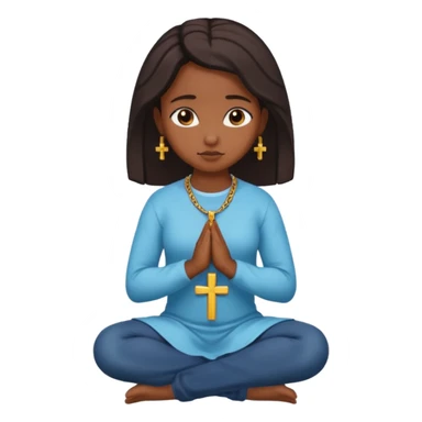 Black girl praying on knees sticker