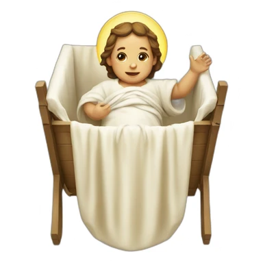 infant jesus in manger sticker