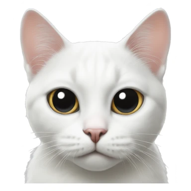 White cat with a black mole heart in her nose  sticker