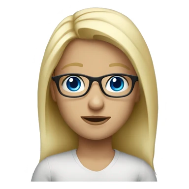 blonde blue eyes glasse sticker