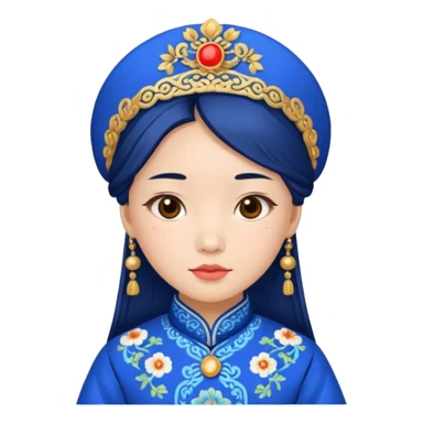chinese girl in blue traditional costume sticker