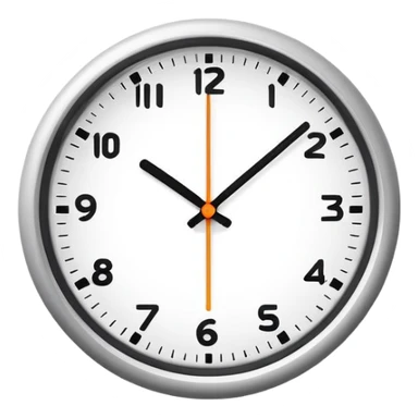 Minimalist 24 hour clock, simple design, clean lines sticker