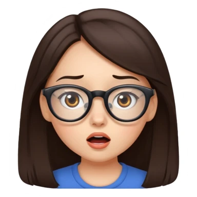 Красивая девушка брюнетка в очках удивляется sticker